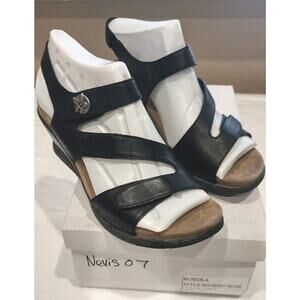 Romika Women's Nevis Black Leather Sandals Size 37 NEW